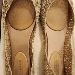 Melissa Campana Papel VII' Jelly Flat Shoes in Gold Sparkle (8)